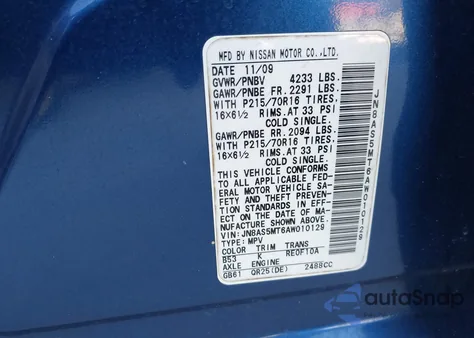 2010 Nissan Rogue S z USA, uszkodzony, nr VIN JN8AS5MT6AW010129